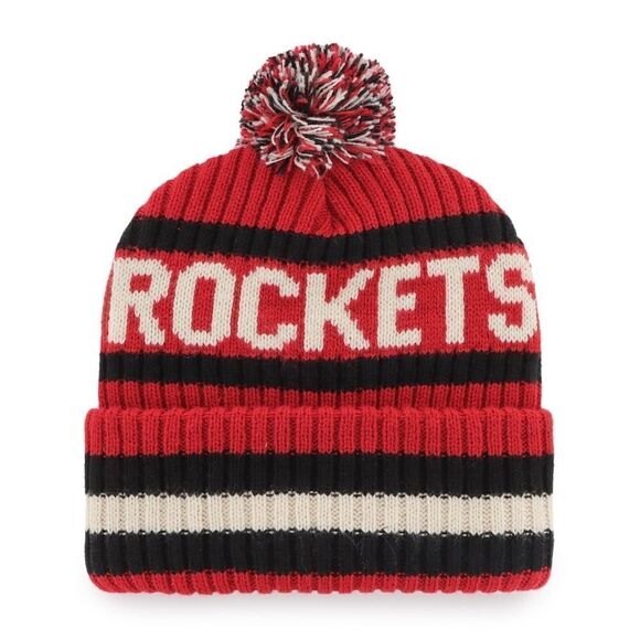 '47 Red Bering Cuffed Knit Hat with Pom Houston Rockets Red OS - Picture 2 of 5